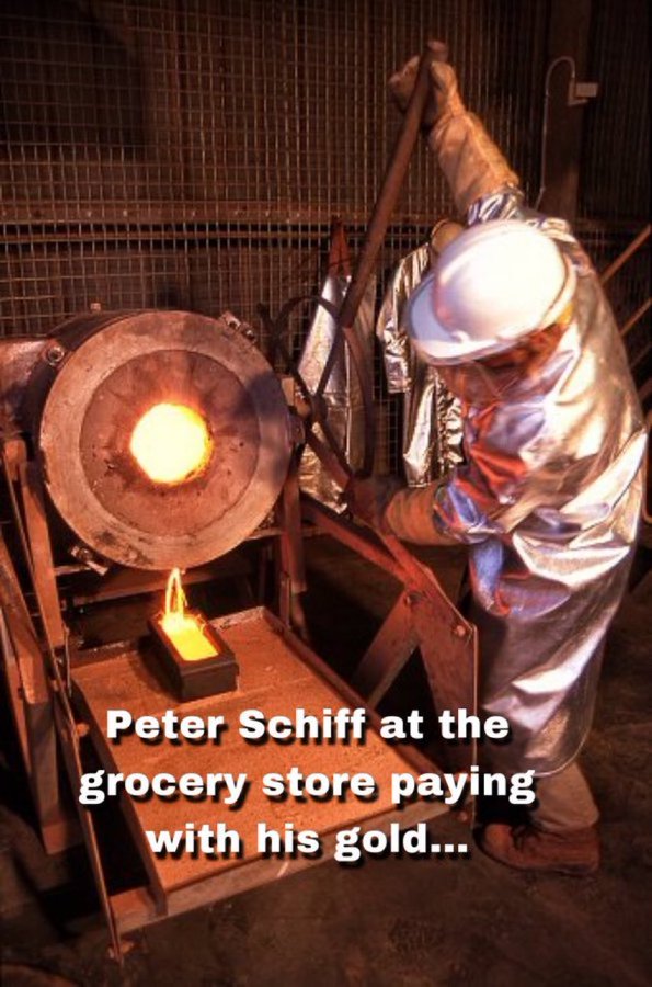 Schiff At The Grocery Store Paying With His Gold
